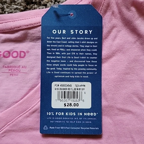 Life is Good Pink T-Shirt - Home Office Theme - Picture 5 of 5